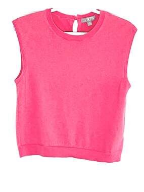 J. Crew Featherweight Cashmere Blend Cropped Sweater Shell sz M Preppy Old Money